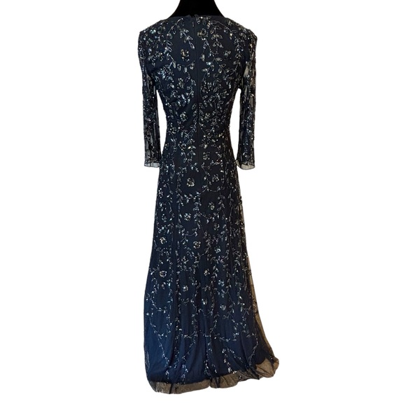 Aidan Mattox Blue Midnight Full Sequin Gown - Picture 9 of 12